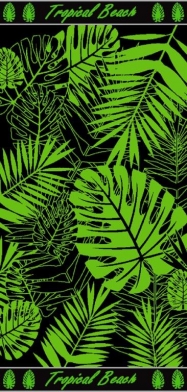 Drap-de-plage-jacquard-en-coton-velours-90-x-170-cm-palmier-multicolore