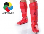 Protege-tibias-et-pieds-karate-tokaido-rouge-taille-xl-approuve-wkf