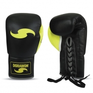 Dorawon-gants-de-boxe-cuir-professionnel-avec-gel-a-lacets-taille-10oz-noir-et-anis